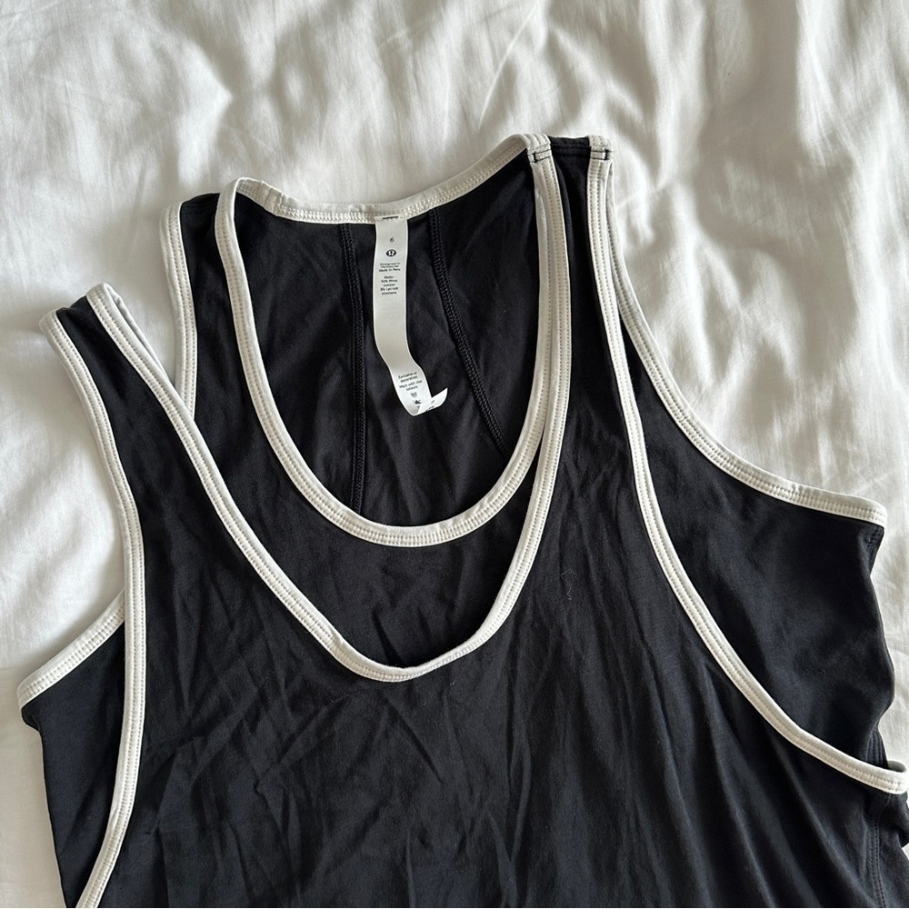 LULULEMON TANK WOMENS SIZE 6 BLACK & WHITE - Picture 6 of 8
